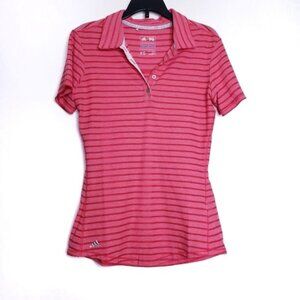 Adidas ClimaCool Short Sleeve Golf Athletic Polo Shirt Red Pink Women's Size XS